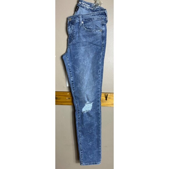 Gap Girlfriend Jeans Floral Print Distressed Skinny Womens Coquette Grunge 2/26 - Picture 4 of 9